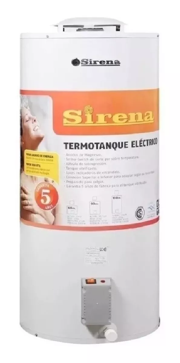 TERMOTANQUE SIRENA 60 Lts. ELECTRICO