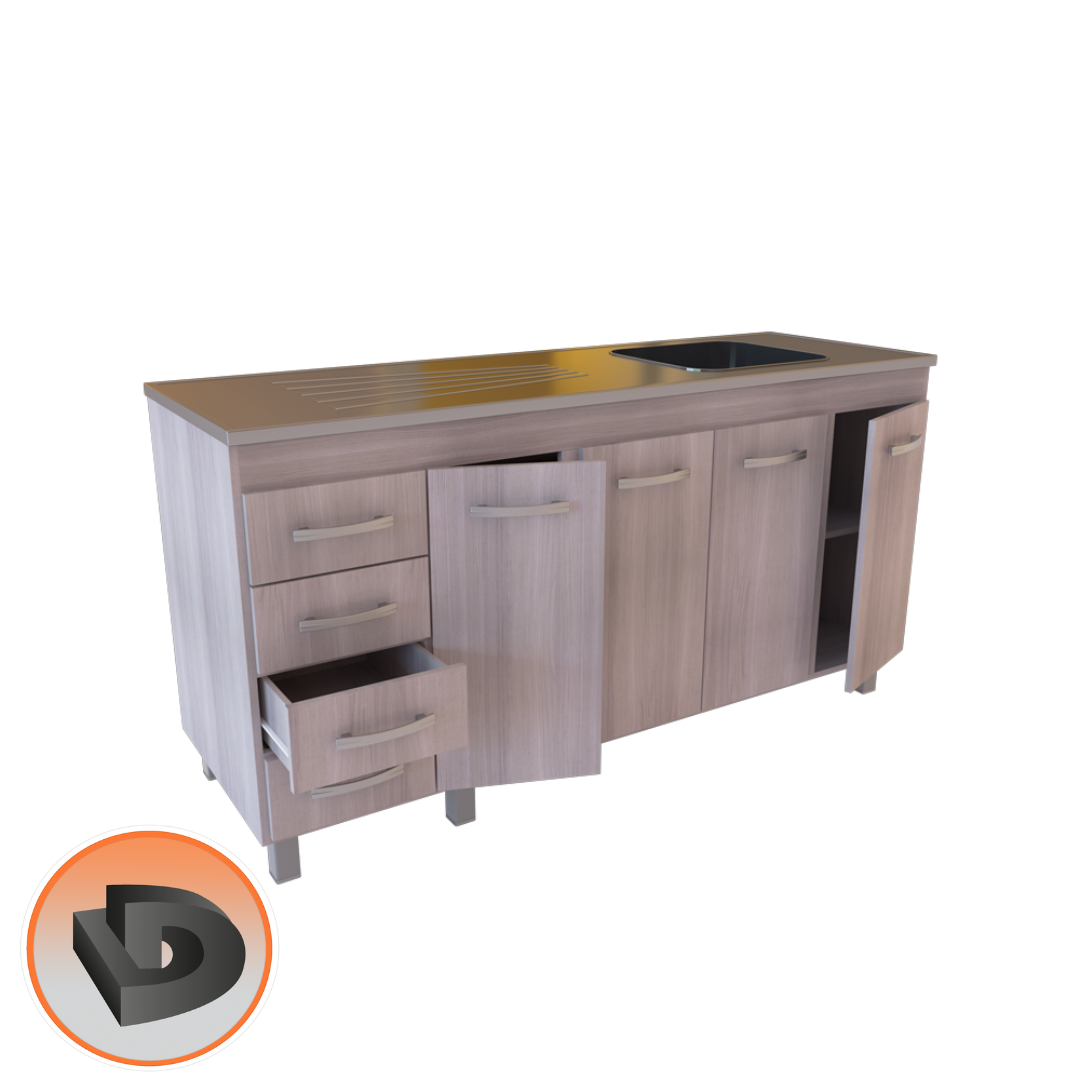 BAJO MESADA ORLANDI PREMIUM 1,60 M - Imagen 3