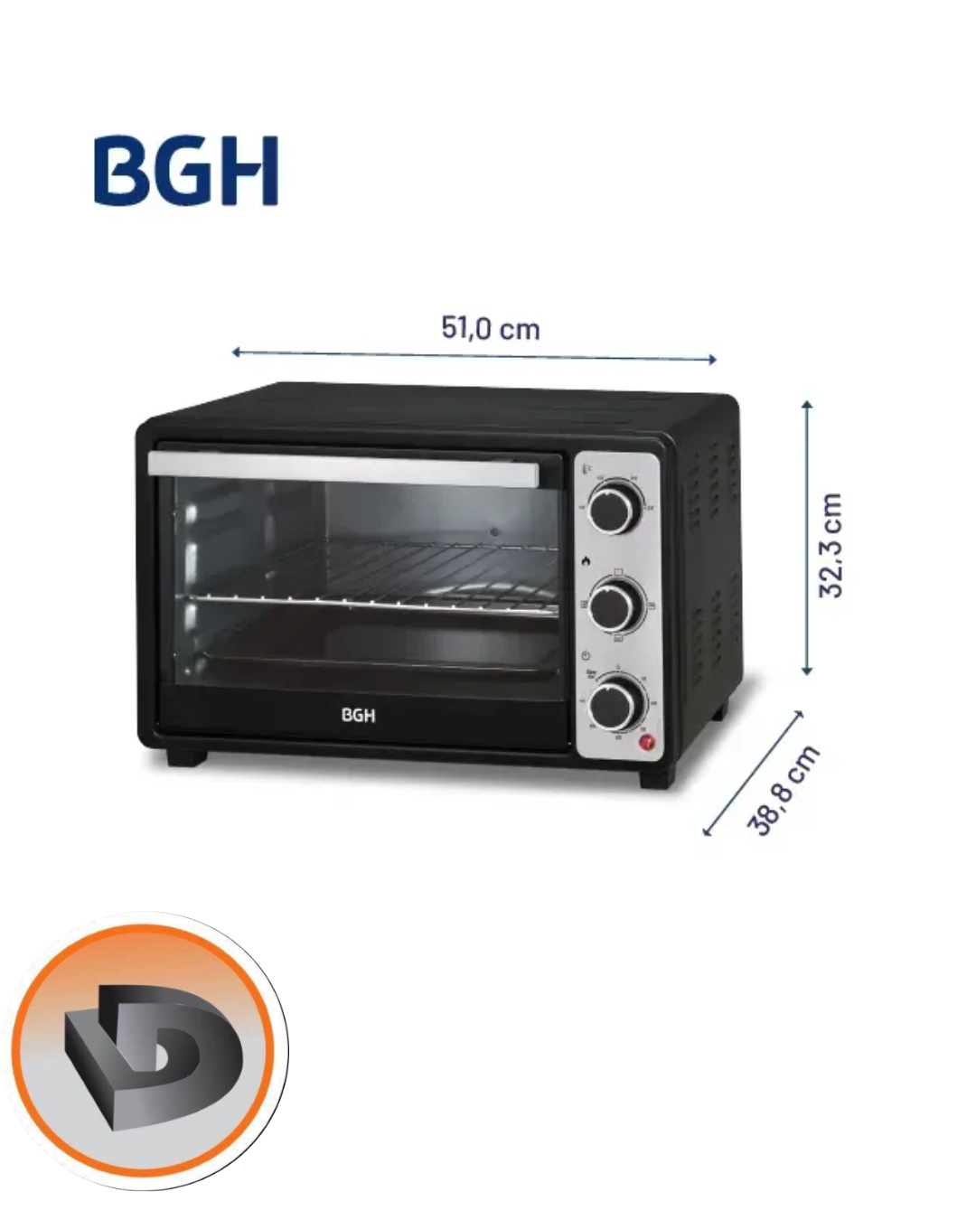 HORNO ELECTRICO BGH 40LTS BHE40M25I - Imagen 2