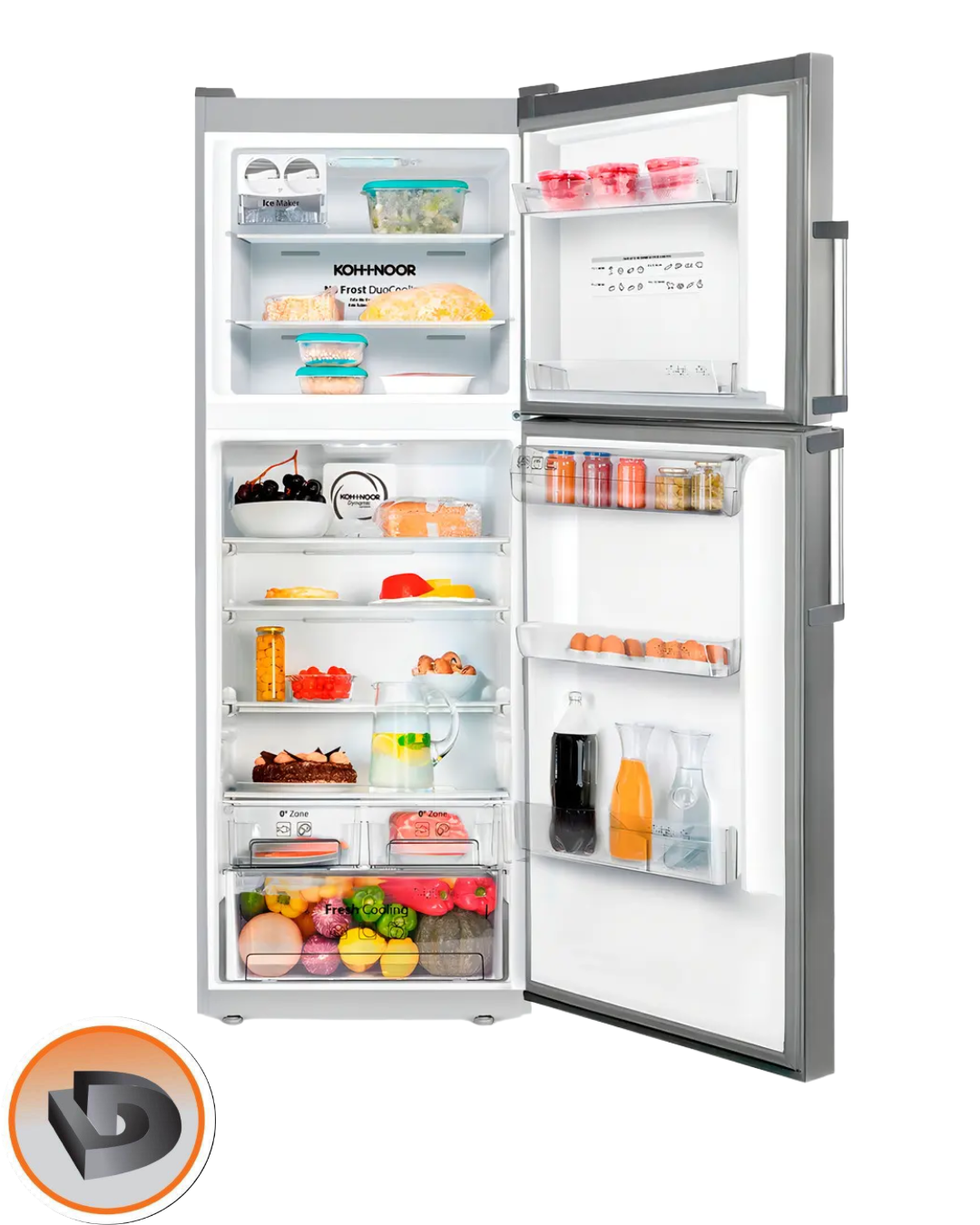 HELADERA KOHINNOR NO FROST 409 LITROS ACERO KHDA42DI/9 - Imagen 2